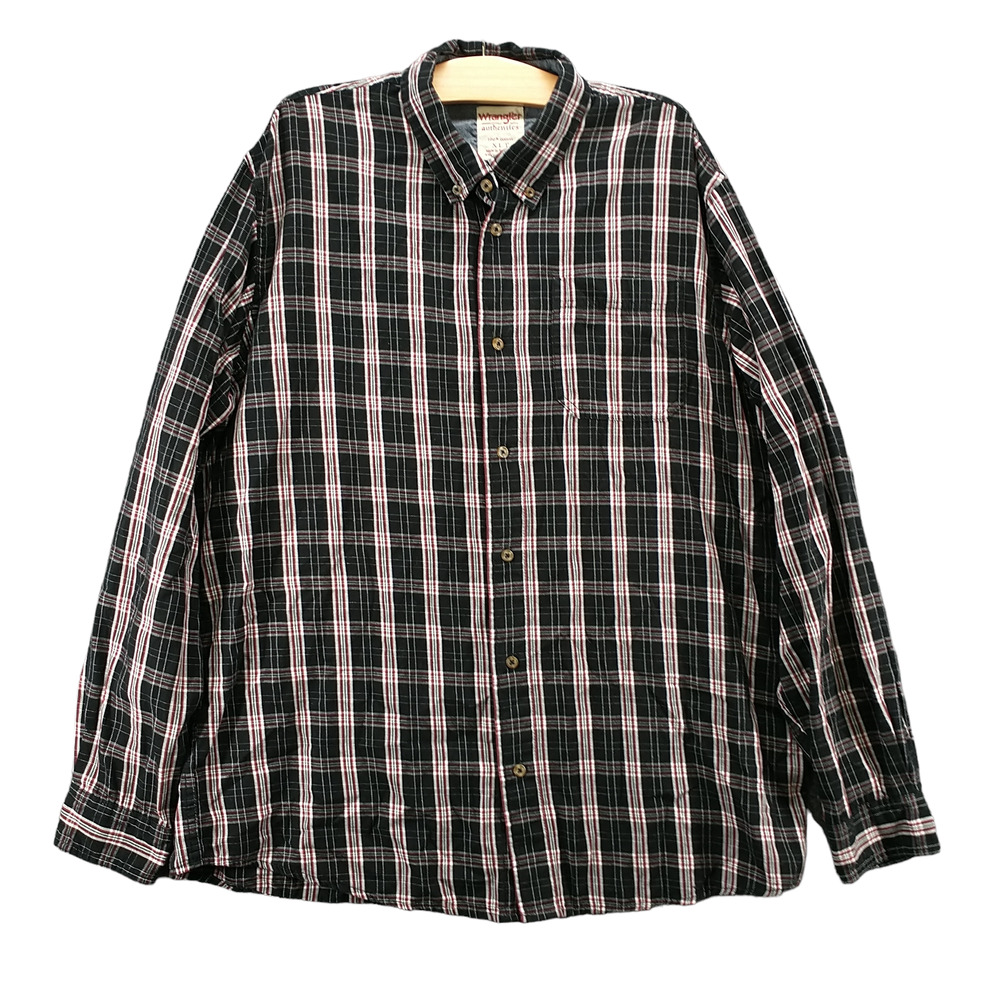 Wrangler Authentics Men's Button Down Shirt Multi XLT Long Sleeve Plaid Cotton